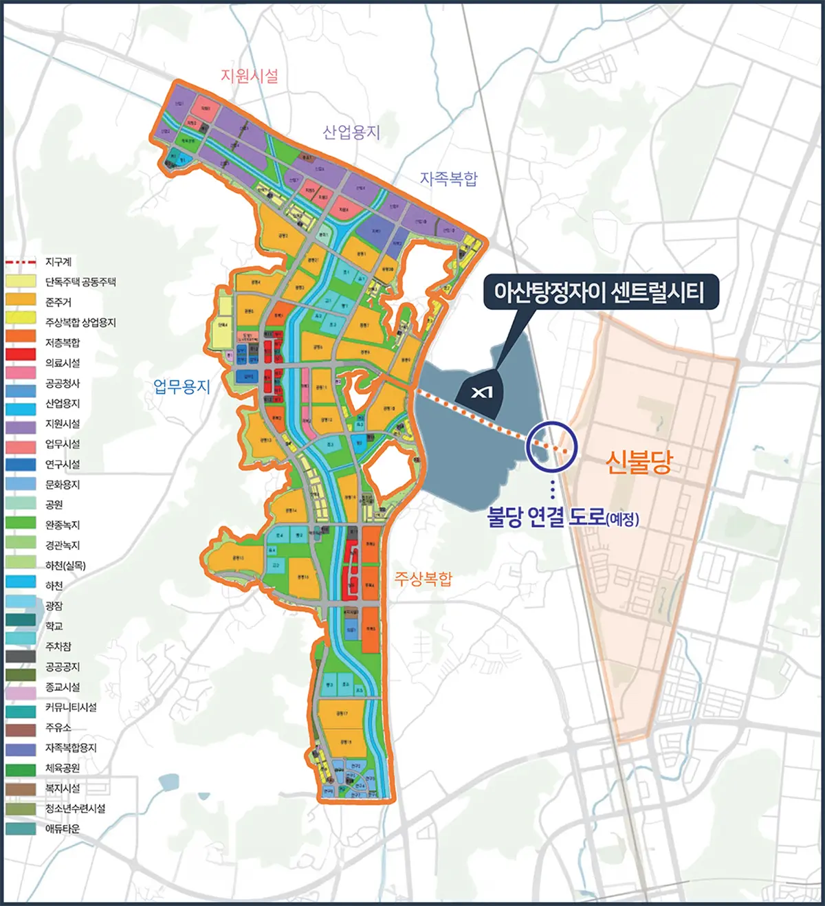탕정지구 지도일러스트