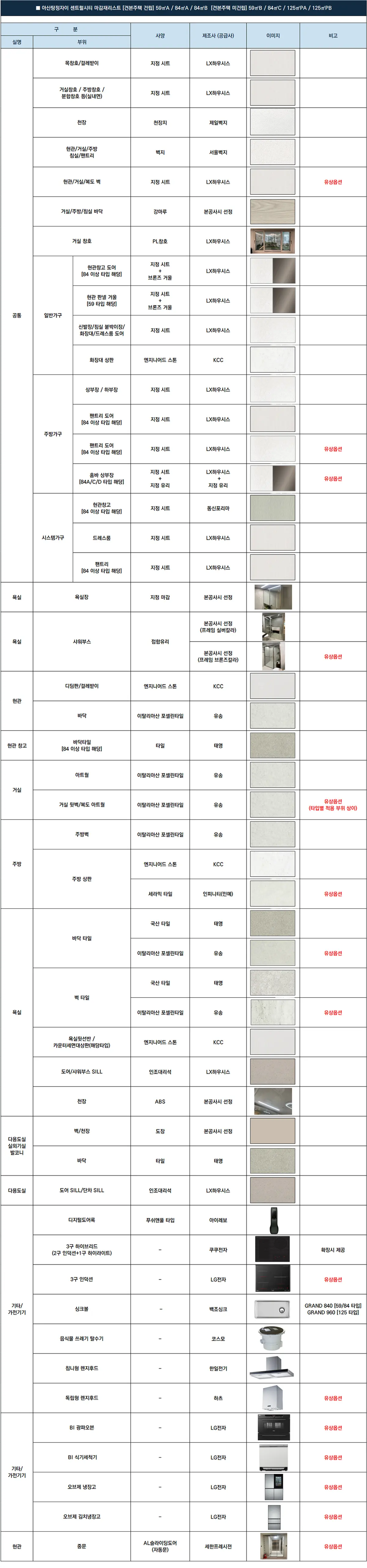 유상옵션 선택품목